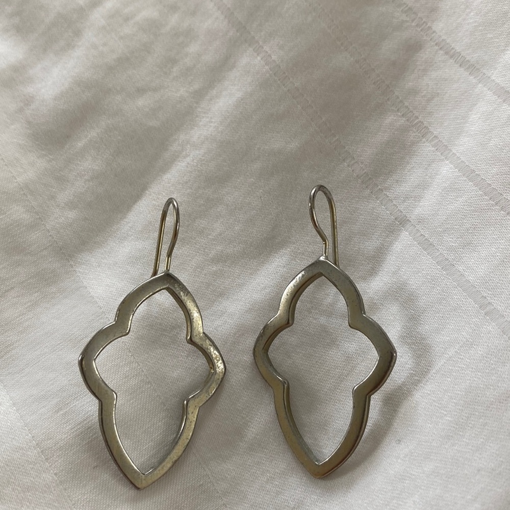 Gold look plated geometric drop earrings